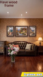 Art Decor Painting 3pcs set Vintage Frame wall decor for Living room bedroom dining room Mural Staircase paintings