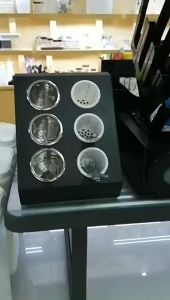 กล่องบาร์สีดำ ที่วางหลอดผ้าเช็ดปาก / กล่องบาร์พลาสติก / อุปกรณ์บาร์