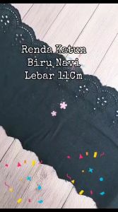 (Per Meter) RDK136 Renda Katun Jepang Biru Navi Lebar 11Cm