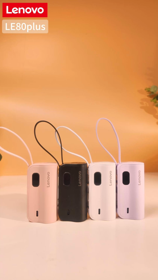 Lenovo LE80plus Mini PowerBankชาร์จพาวเวอร์แบงค์ 5000mAh type-c/iPh มาพร้อมสายชาร์จ แท้ พาว์เวอร์แบงค์ 100% LCD With Flash Light พาเวอร์แบงค์ USB แบบสองทิศทาง เพาเวอร์แบงค์ แบตสำร แคปซูลชาร์จ