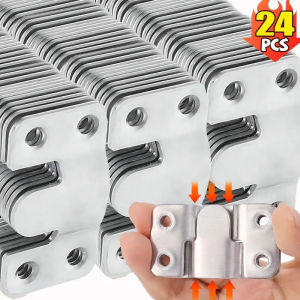 Dizoey 2-24pcs Flush Mount Bracket Stainless Steel Interlock Hanging Buckle Wall Mount Picture Frame Hooks Furniture Hardware Connector