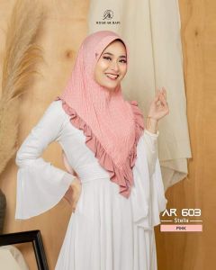 Jilbab hijab kerudung bergo krudung wanita dewasa jersey instan plisket motif terbaru new terlaris  modern kekinian murah viral 2022 Arrafi AR 603 adem mudah di bentuk cantik pet antem bahan stella ori premium cantik bayar di tempat COD gratis ongkir