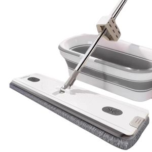 Hand-Free Wash Flat Mop Household One Mop Clean Lazy Person Floor Mop Absorbent Cloth Floor Cleaning Tool Foldable Tool