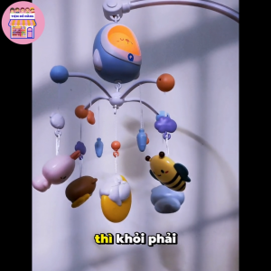 Đồ Chơi Treo Nôi Điều Khiển Từ Xa Có Đèn Nhạc Xoay 360 Độ