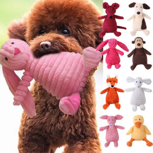 Pet Dog Plush Animal Chewing Toy Stuffed Cotton Dogs Squeaky Interactive Toys Soft Bite-resistant Doll For Cat