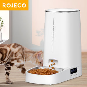 ROJECO 4L อัตโนมัติ Pet Cat Feeder ปูมา สำหรับแมว ปูมาควบคุม Pet Feeder Cat Food Dispenser อุปกรณ์เสริม