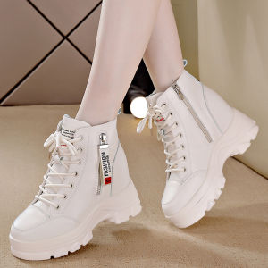 Womens Martin Boots Increased Height Inner Warm Thick Bottom Short Boots Comfortable Winter Shoes Korean Style Waterproof Platform