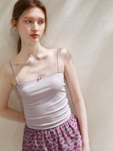 XEXZ | Lcellose Fiber Ice Silk Cool Feeling Strap Vest French Lace Sweet Casual Home Wearable Inner Match Womens Summer Clothing