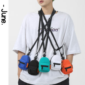 มินิฤดูร้อนกระเป๋าเหรียญHip HopบุคลิกภาพCrossbodyกระเป๋าสร้อยคอกระเป๋าสําหรับบุรุษและสตรีสบายๆผ้าไนลอนซิปเปิดกระเป๋าสะพายนุ่ม