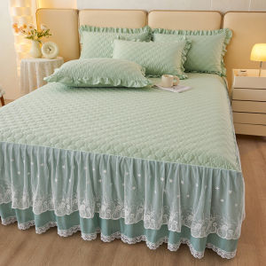 Pure Cotton Bed Skirt Protector Cover Single Piece Colorful Season Universal Mattress Cover Bed Curtain Two in One Design