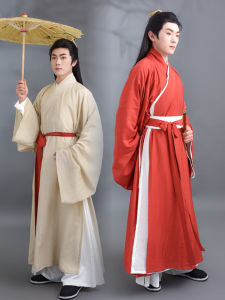 Shang Dynasty Style Long Shirt Linen Collar Outerwear Base Layer Daily Inner Wear Men Women 7 Colors Available Hanfu Clothing