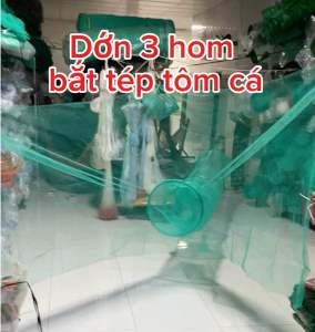 Dớn chặn sông ao hồ Đường kính 50cm Dớn 3 hom và 5 vành kẻm Tổng dài 5m gồm mình 3m và cánh 2m