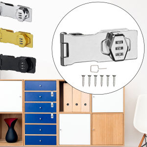 4" Household Cabinet Password Locks With Screws Anti-Theft 3 Digit Combination Lock Keyless Sliding Door Lock Privacy Locks For Closet Drawer File Cabinet 1pc