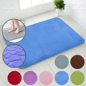 40*60cm Bath Mat Carpet Toilet Floor Mat Bathroom Kitchen Water Absorption Rug Memory Foam Alas Kaki Bilik Air [F17]