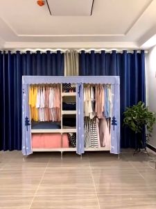 Tủ Quần Áo Vải Tủ Vải Khung Thép Titan Cao Cấp Chốt Kim Loại 3 Buồng Kích Thước 195x165x45cm Bảo Hành 12 Tháng