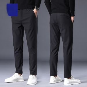 ROMON | กางเกงขายาวทรงตรงลำลองสำหรับผู้ชาย ฤดูใบไม้ผลิและฤดูใบไม้ร่วง 2023 แบรนด์ใหม่ เสื้อผ้าทำงาน กางเกงขายาวทรงตรงยางยืด กางเกงขายาว