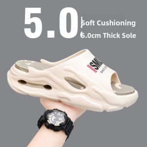 Mens Summer Outdoor Wear Anti-Slip Wear-Resistant Thick Bottom Slip-On Sandals Casual Flat EVA Slippers Breathable Slip-On Shoes