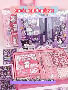 Sanrio Handbook Stationery Set Gift Box Melody Kuromi Large Gift Box Pack Full Set Notebook Children Girls Primary School Students Gifts