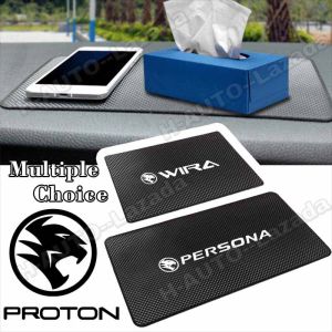 Car Anti Slip Mat For Proton Wira Persona X50 Saga Waja X70 Iriz Exora Gen2 Preve Satria Savvy Inspira Perdana Putra Suprima Multifunctional Non Slip Pad Silicone Car Mat Dashboard Sticky Pad Phone Holder Emblem Car Accessories Interior