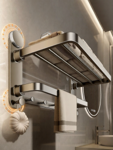 Four Suction Cup Bathroom Towel Rack No Drilling