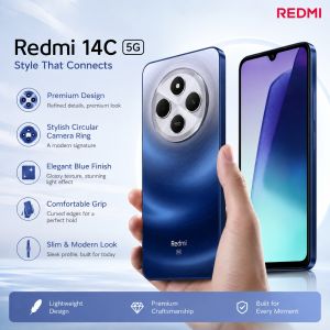 Redmi | Redmi 14C 5G Smartphone 8GB RAM 256GB Storage 6.88 120Hz Display 50MP Camera 5160mAh Battery 18W Charge AI Face Unlock