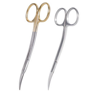 1pc Dental Surgical Scissors Double Curved Stainless Steel Curved Tip Tissue Scissors Forceps Dentistry Implant Surgical Tools
