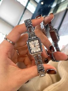 Fashionable Quartz Womens Watch Water Resistant Versatile Square Design Stainless Steel Band Luxury Minimalist Style