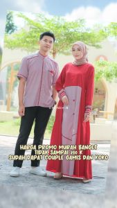 Gamis lebaran 2025 couple pasangan suami istri busui toyobo adem set gamis koko family
