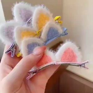 Cat Ear Plush Hair Clip Cute Children Hair Pins Hair Accessories