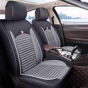 【 Free Gift】 Linen+leather car seat cover full surround breathable cushion protective cover is suitable for over 95% of car models including but not limited to sedans SUVs pickups Toyota Honda Nissan Ford Isuzu Mitsubishi Suzuki and other models