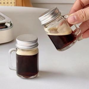 35ml Mini Jam Honey Jar Portable Leakproof Concentrated Coffee Juice Bottle With Lid Home Party Bar Office Glass Bottle