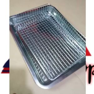 1 set cooling rak keranjang plus nampan stainless geratis capitan makanan / nampan penyaji