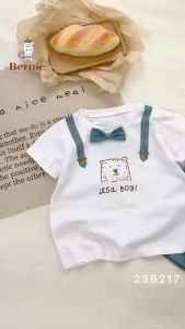 Bộ quần áo công tử đính nơ cho bé trai kiểu hàn quốc mặc sinh nhật thôi nôi đám cưới 1 đến 7 tuổi BERNIE