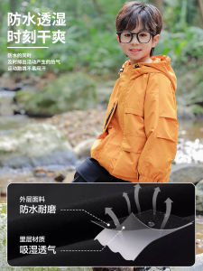 Boys Spring Autumn Hooded Windproof Jacket 2025 New Style Childrens Outerwear Korean Style Long Sleeve Zipper Closure