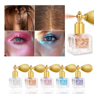 สเปรย์ฉีดผมแห้งสำหรับผู้ใหญ่สำหรับทุกเพศ ไฮไลท์เตอร์เพชรกลอสแป้งอิลลูมิเนเตอร์แต่งหน้า ผงเลื่อมกลิตเตอร์สำหรับไฮไลท์ร่างกาย