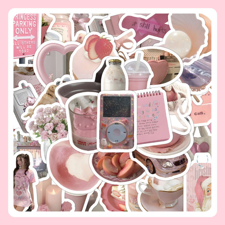 60 Miếng Sticker Dán Phong Cách Retro Ins Mà Hồng Dùng Để Dán Vali, Tủ ...