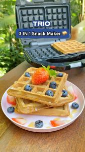 Trio Snack Maker with Non-stick Coating for Grill Waffle & Sandwich