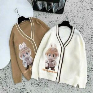 🔥[C377] Áo khoác len nữ Cardigan thu đông HÌNH LABULU siêu dễ thương vải dày dặn cực xịn xò - Kholenqc