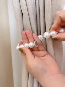 [SG Ready Stock]Pearl Curtain Tie Magnet Curtain Tiebacks Curtain Buckles Curtain Tie For Home Decoration Holdback