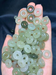 Natural Turquoise Jadeite Bracelet Necklace DIY Accessories round Circle Small Parts Wen Play Fashion Jewelry Semiprecious Stones