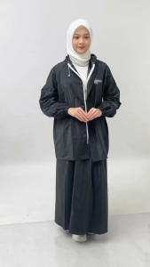 Jas hujan wanita Rok Mantel hujan setelan baju dan rok dewasa bahan Tebal kuat lentur BY MASTENG
