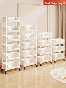 evesigar | Movable Book Storage Shelf Cart