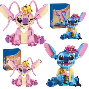 New Stitch Angel CP Building Blocks 2025 Large Piece Cartoon Toys with Moving Ears Kids Assembly Gift for Boys Girls Birthday