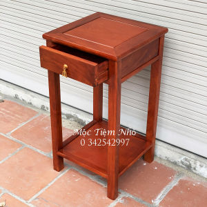 Đôn trơn vuông ngăn kéo trang trí gỗ hương mặt 38 cao 50607080