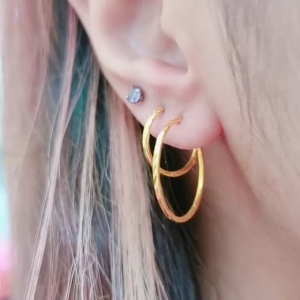 JIN JING SUBANG BULAT LEBAR 0.9-2.1CM EMAS 916 TULEN 0.35G-1.40G