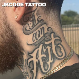 Herbal Tattoo - Street Graffiti Pattern - I Am Art - Letter Tattoo - Street Graffiti Style Tattoo for Hands Fingers Casual Cool Mens Style Lasts for 15 Days on Hands Neck and Head Waterproof