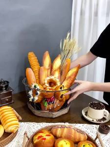 26cm Fake Baguette Simulation Bread Artificial Food Soft Lifelike Long Cake Store Food Model Home Decoration INS Photo Props