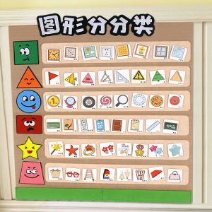 Educational Shape Graphic Classification Game Wall Operation Area Material Package for Kindergarten Preschool Intelligence Development Toy