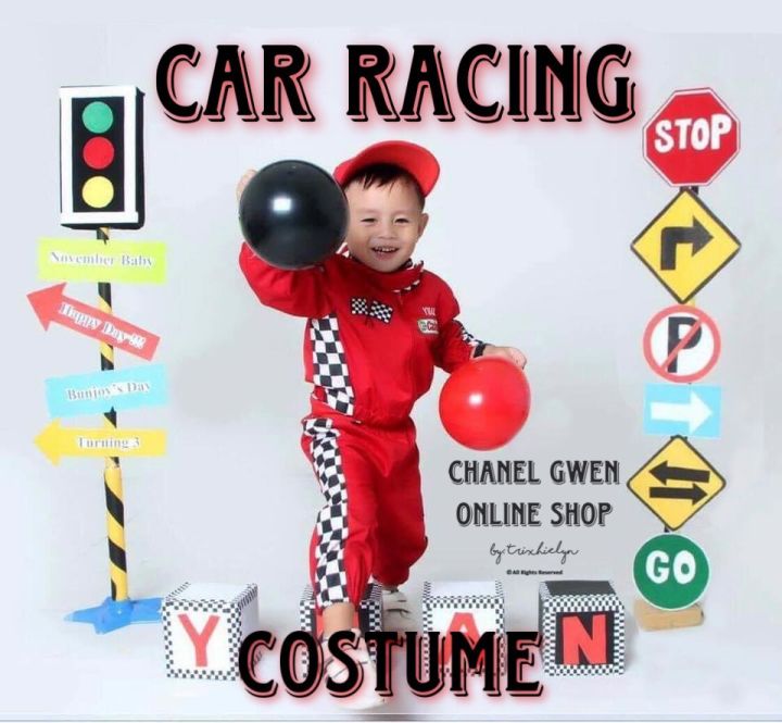Car Racing Costume (cars mcqueen/hotwheels/Ferrari) Pretend Play Pre