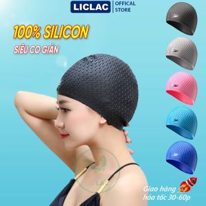 Nón bơi Silicon siêu co giản cho Người Lớn và Trẻ Em trên 7 tuổi Mũ bơi Cao Cấp dùng được cho Nam và Nữ